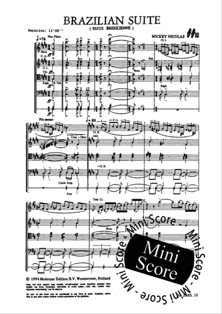 Brazilian Suite Brazilian Suite Concert Band scores gallery preview page 91