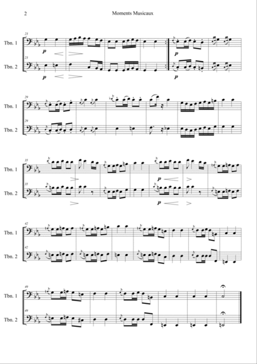 Moments Musicaux No.3 in Cm Brass Duet scores gallery preview page 2