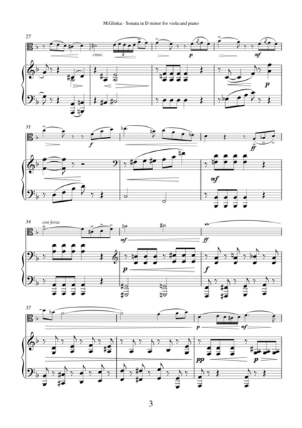 Sonata in D minor by Mikhail Glinka for viola and piano