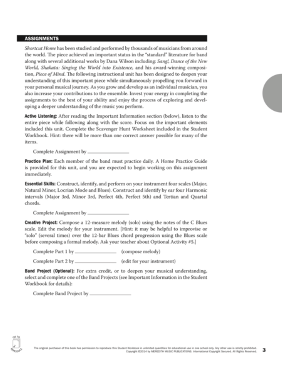 Guides to Band Masterworks, Vol. 5 - Student Workbook - Shortcut Home Activity Books scores gallery preview page 3