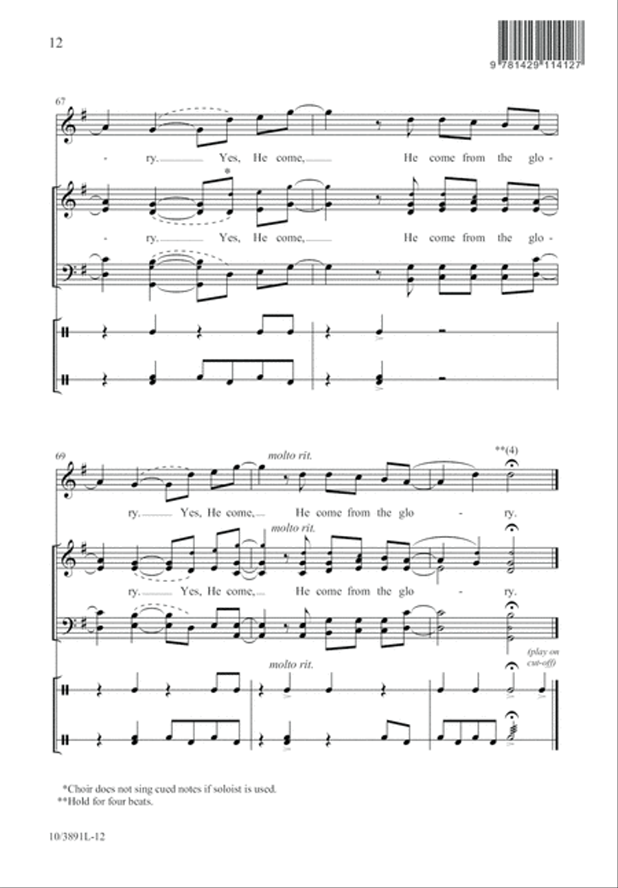 He Come from the Glory He Come from the Glory 4-Part scores gallery preview page 13
