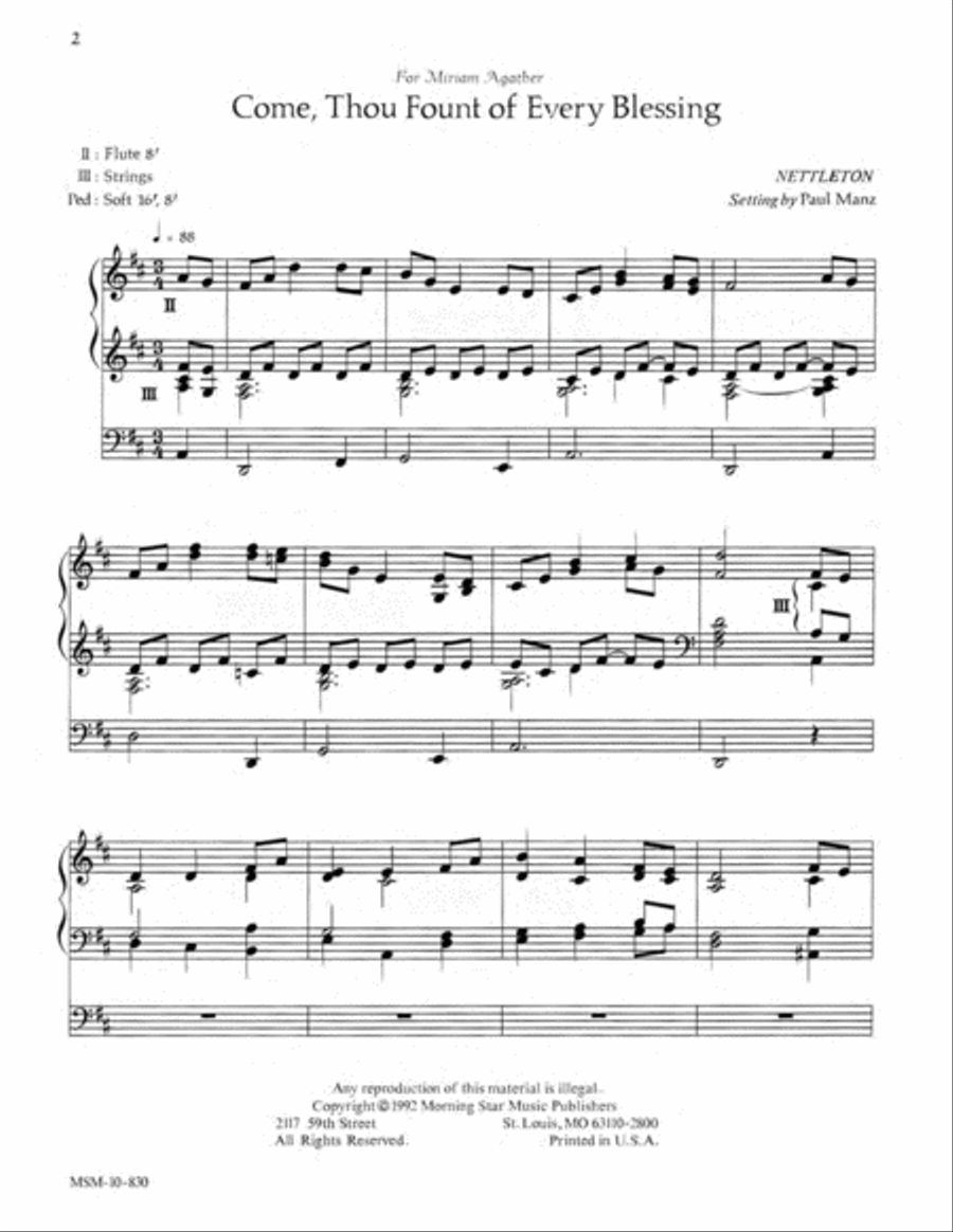 Improvisations on General Hymns Organ scores gallery preview page 2