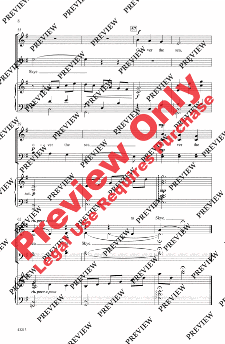 Over the Sea to Skye 3-Part scores gallery preview page 8