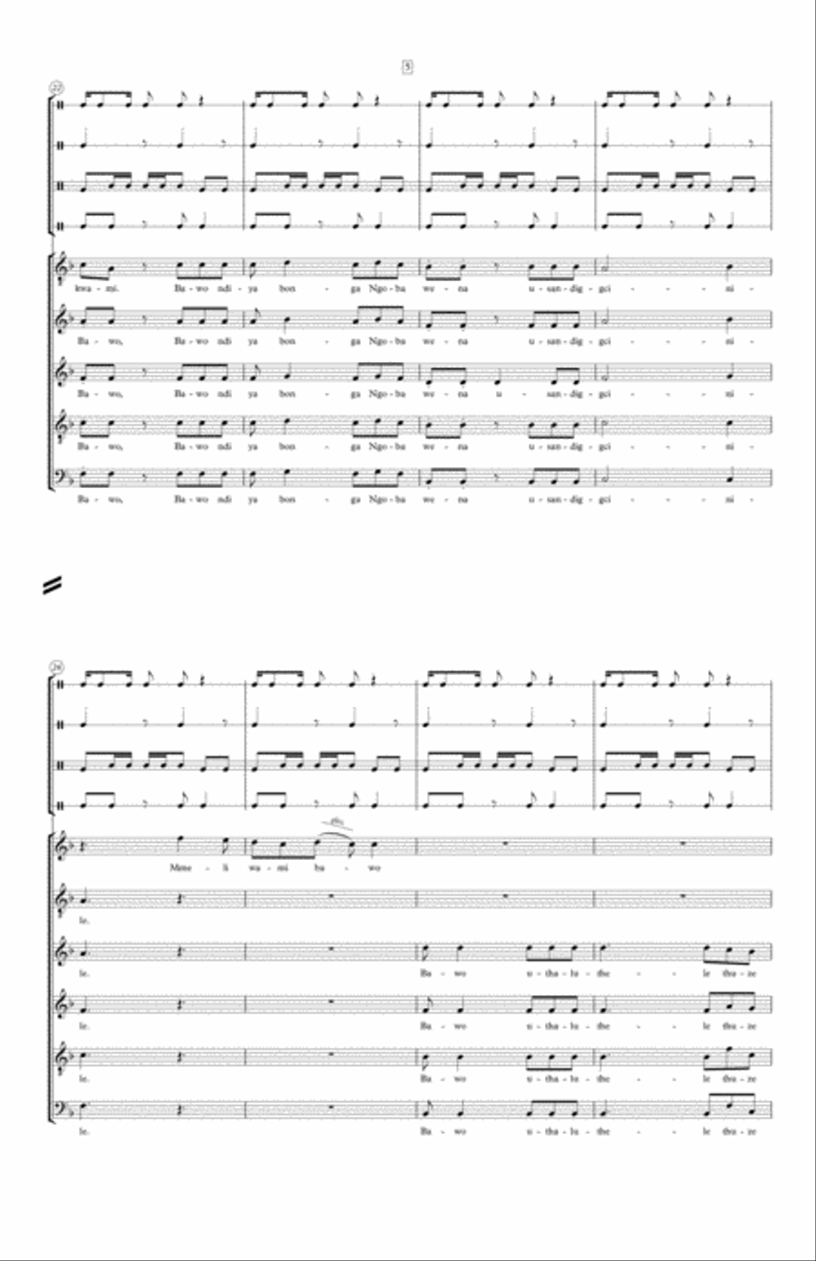 Ndikhokhele Bawo (Lead Me Oh Father) 4-Part scores gallery preview page 5