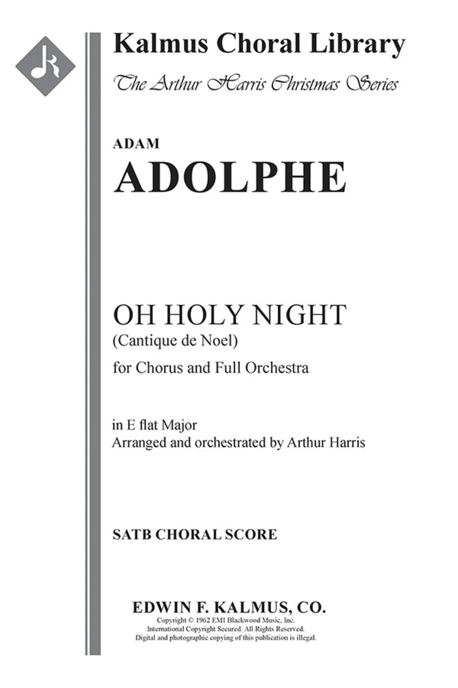 O Holy Night (Cantique de Noel - original key) 4-Part scores gallery preview page 1