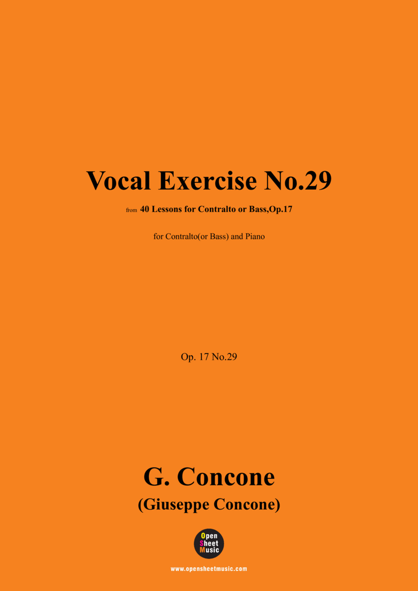 G. Concone-Vocal Exercise No.29,for Contralto(or Bass) and Piano image number null