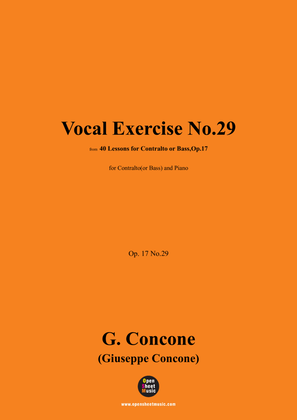G. Concone-Vocal Exercise No.29,for Contralto(or Bass) and Piano