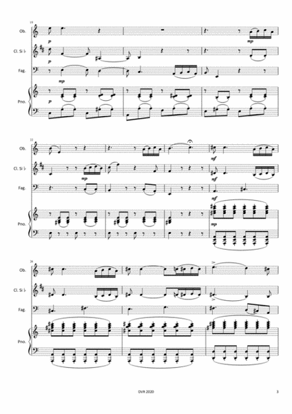Addio del Passato (from la Traviata) - Oboe, Clarinet, Bassoon and Piano image number null