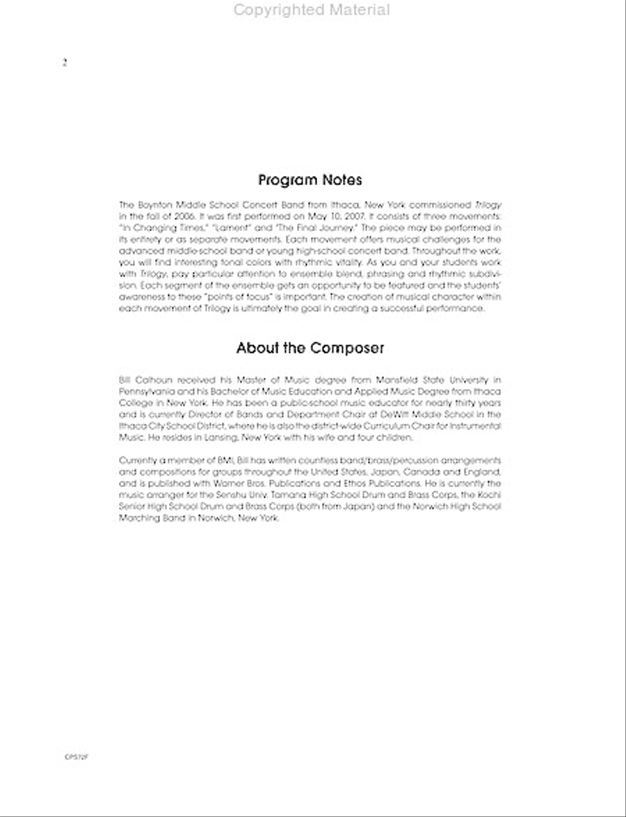 Trilogy Trilogy Concert Band scores gallery preview page 3