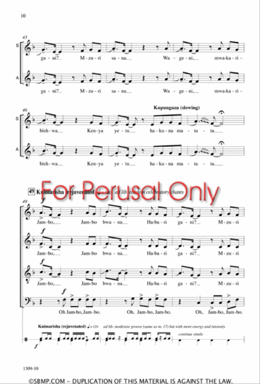 Jambo - SATB Octavo Jambo - SATB Octavo 4-Part scores gallery preview page 9