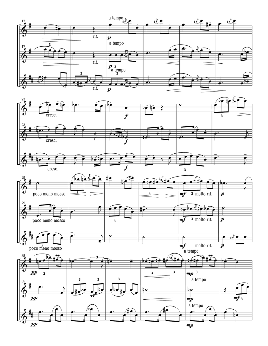 Tango for 2 Oboes and English Horn by Albeniz - Score Only Woodwind Trio scores gallery preview page 2