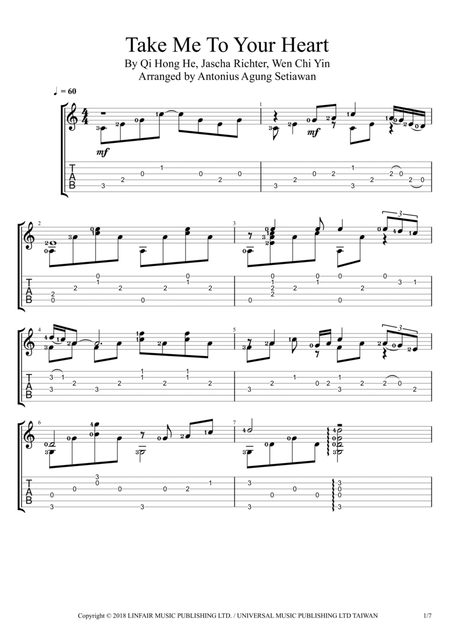 Take Me To Your Heart Electric Guitar scores gallery preview page 1