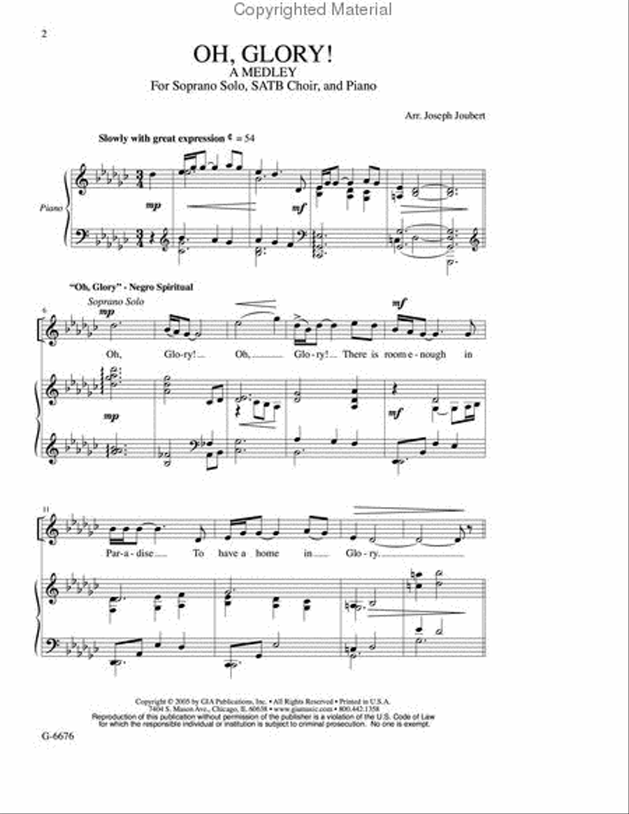 Oh, Glory! 4-Part scores gallery preview page 2