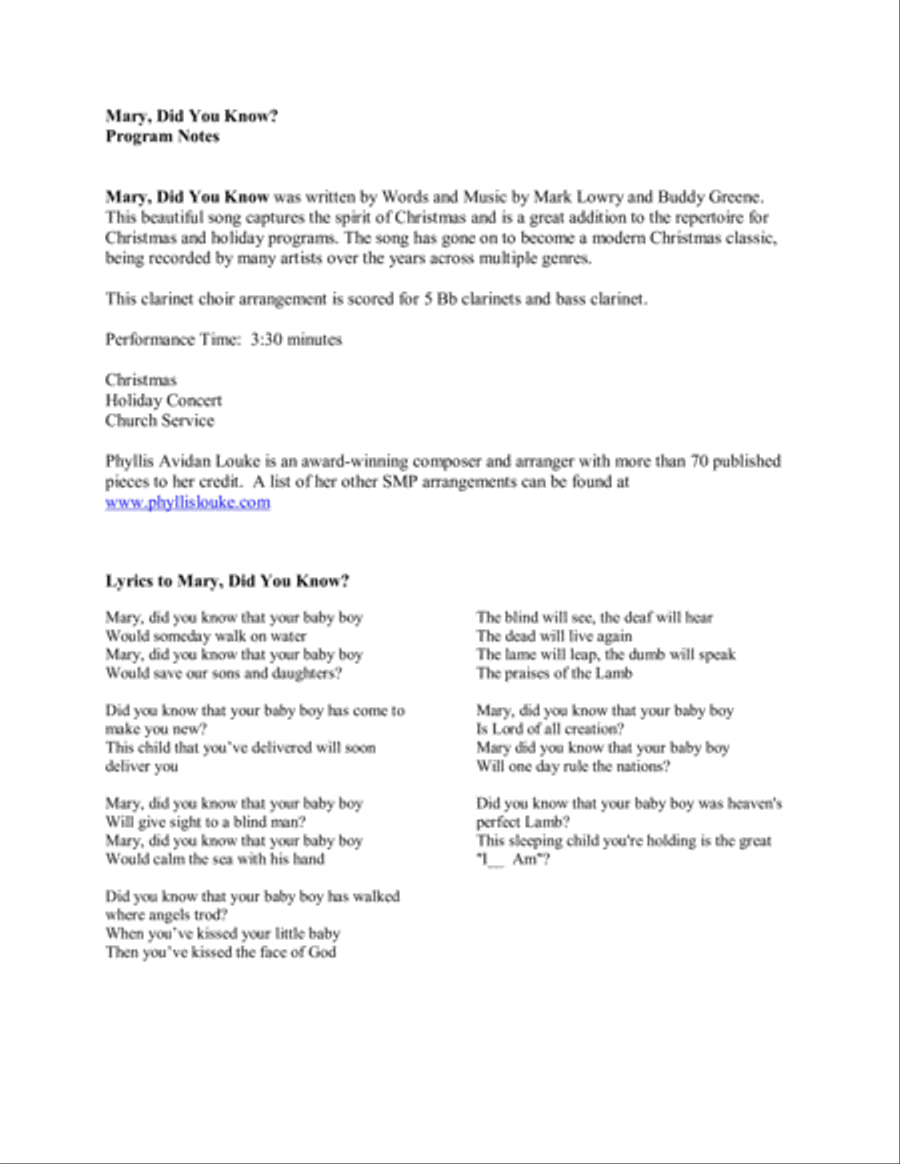 Mary, Did You Know? Woodwind Ensemble scores gallery preview page 2