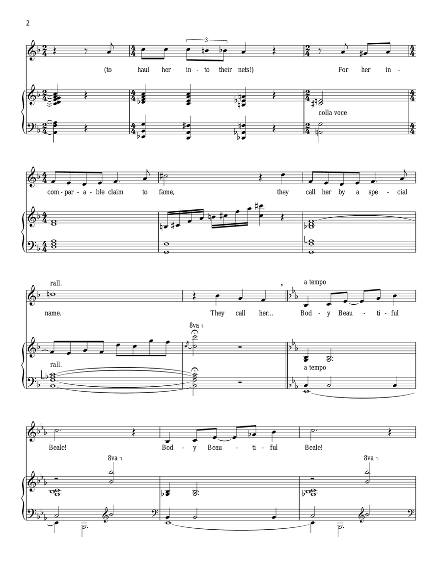 Body Beautiful Beale Piano, Vocal scores gallery preview page 2