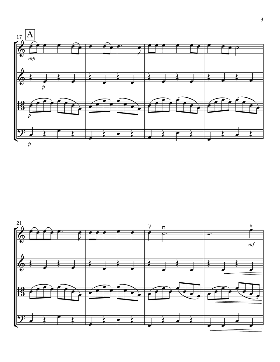 Wagon Wheel String Quartet scores gallery preview page 3