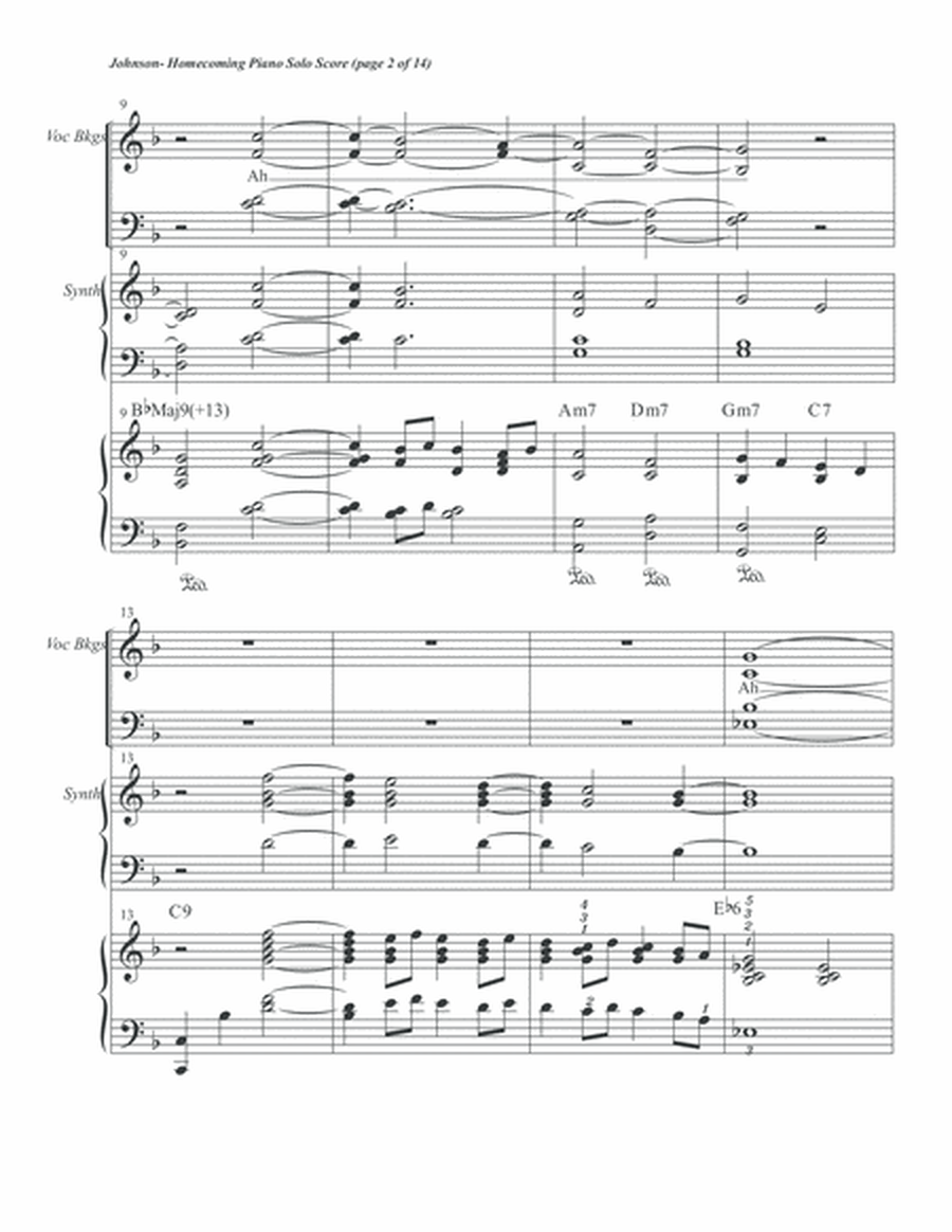 Homecoming Piano Solo Score image number null