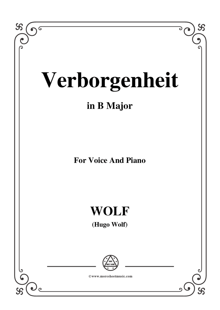 Wolf-Verborgenheit in B Major,for Voice and Piano