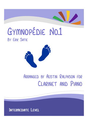 Book cover for Gymnopedie No.1 - clarinet and piano with FREE BACKING TRACK