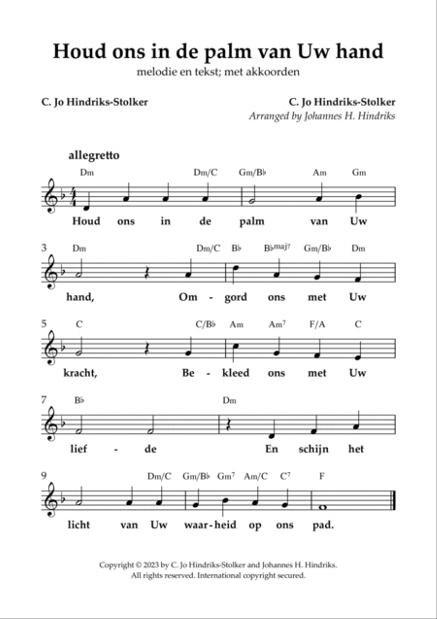 Houd ons in de palm van Uw hand 4-Part scores gallery preview page 5