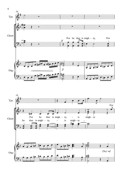 Festive Magnificat, for Choir, Organ and Trumpet