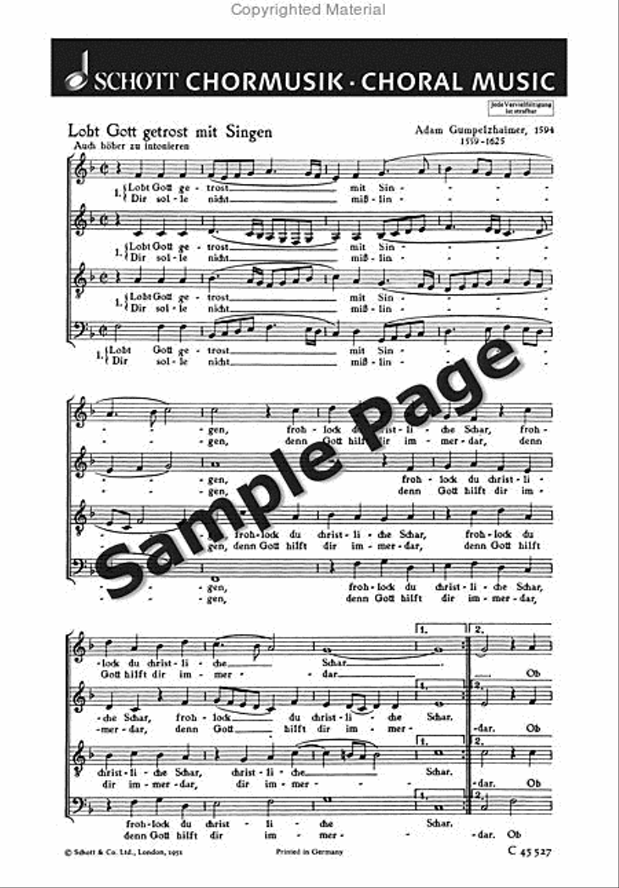 Gumpelzhaimer A Lobt Gott Getrost 4-Part scores gallery preview page 2