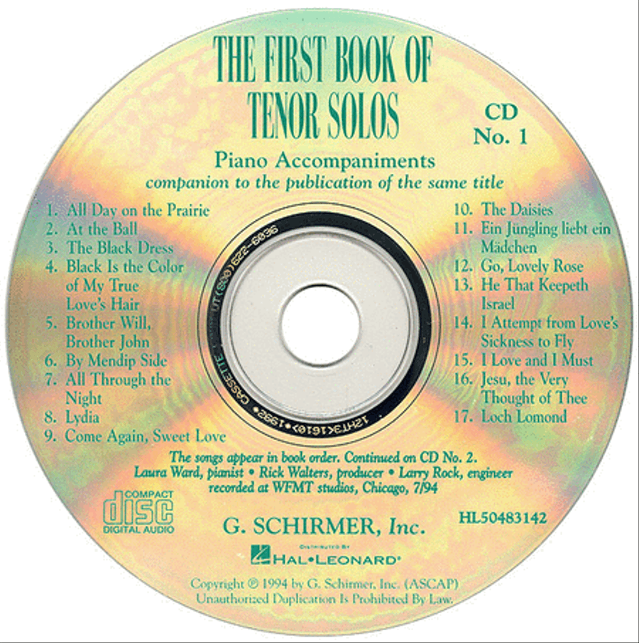 The First Book of Tenor Solos Tenor Voice scores gallery preview page 1