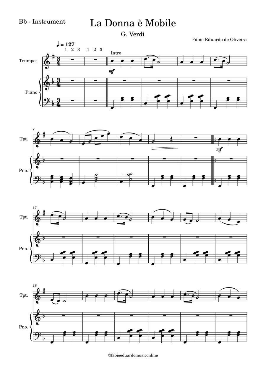 La Donna è Mobile - Rigoletto (Verdi) + FREE Playback + Pdf Solo and Piano Parts Tenor Saxophone scores gallery preview page 2