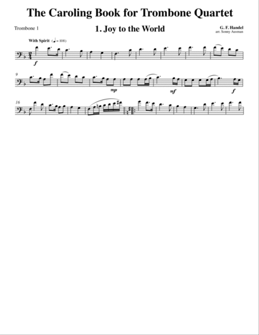 The Caroling Book for Trombone Quartet Trombone Quartet scores gallery preview page 6