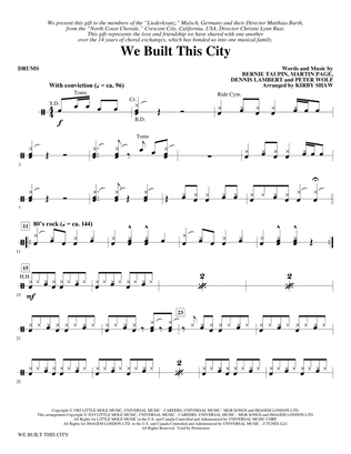 We Built This City (arr. Kirby Shaw) - Drums