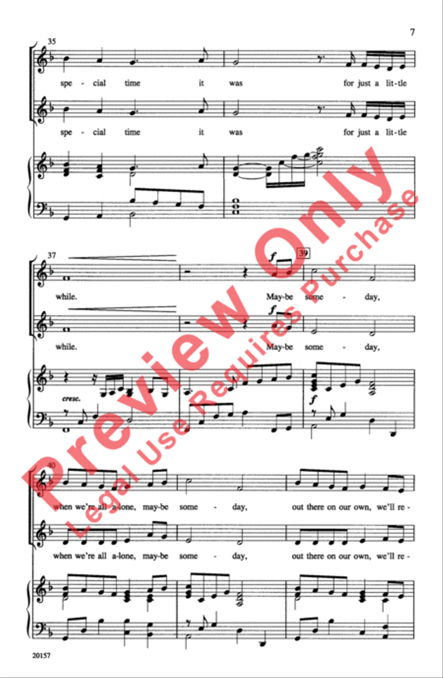For Just a Little While 2-Part scores gallery preview page 7