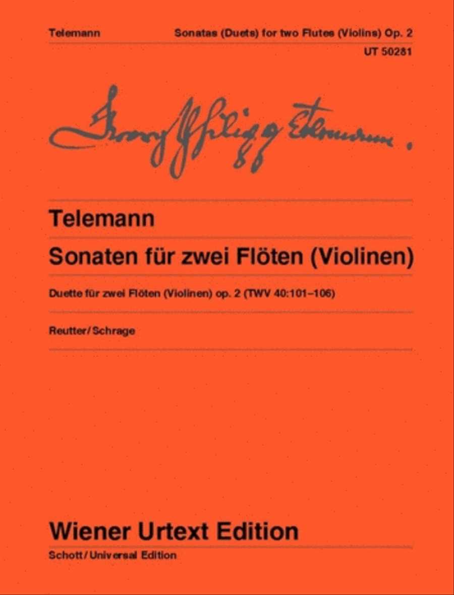 6 Sonatas for 2 Flutes (Or Violins) Chamber Music scores gallery preview page 1
