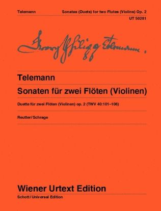 Book cover for 6 Sonatas for 2 Flutes (Or Violins)