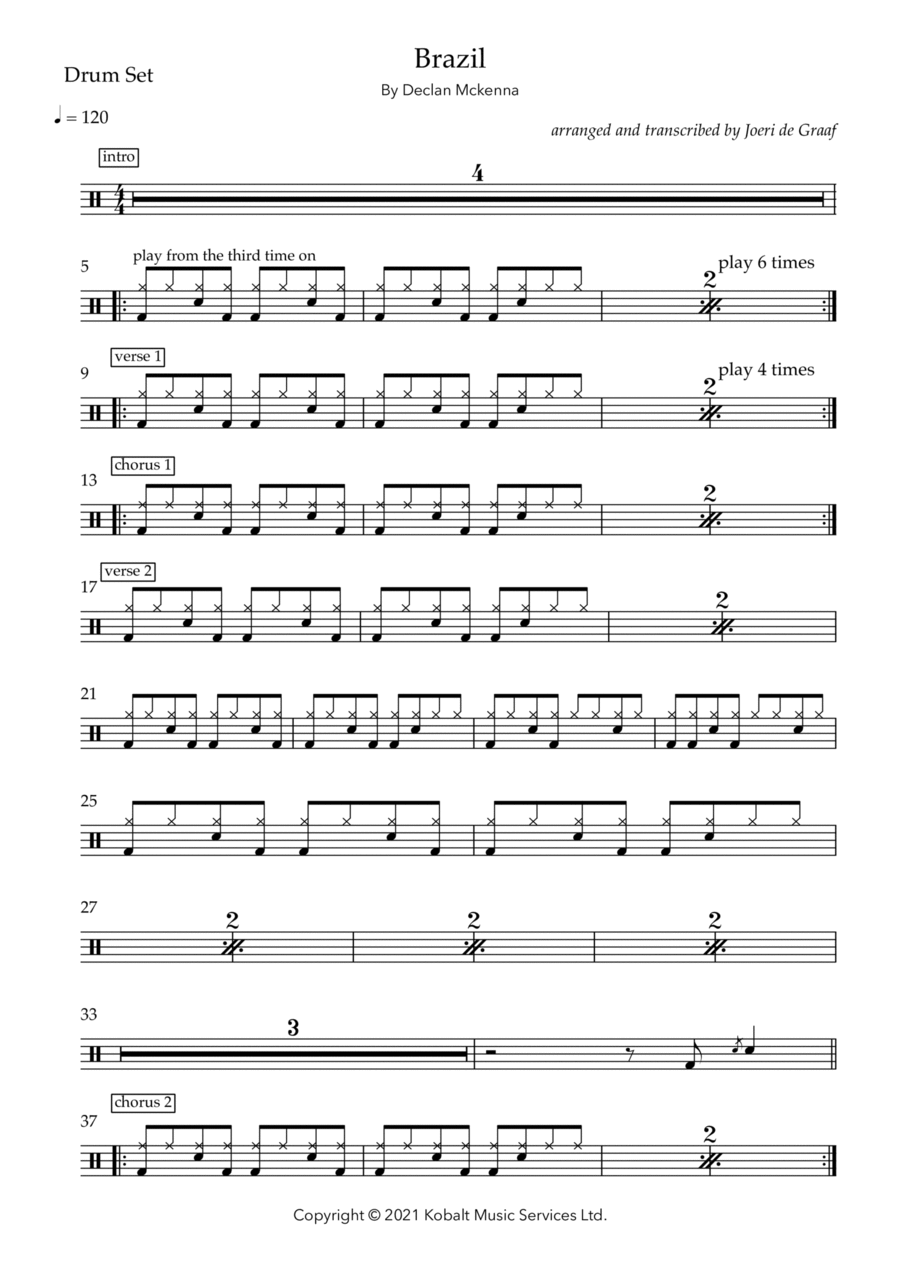 Brazil Drum Set scores gallery preview page 1