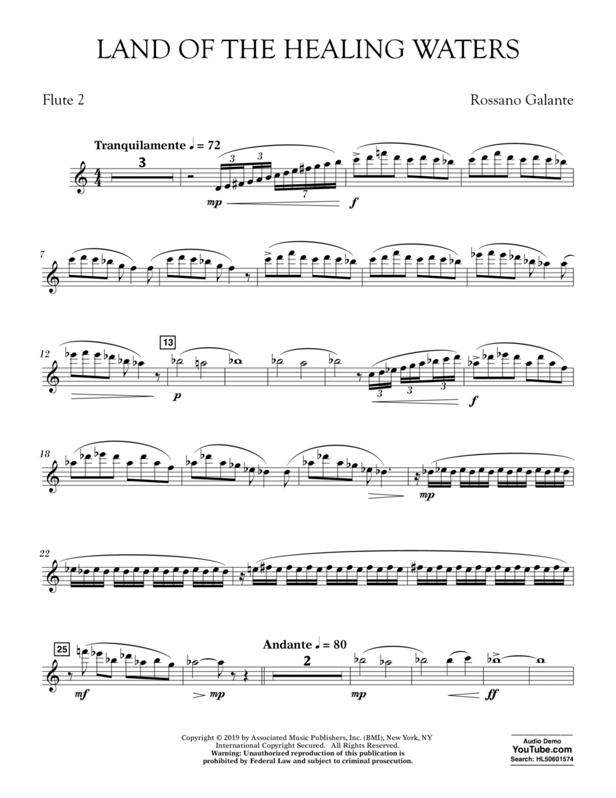 Land of the Healing Waters - Flute 2 Flute scores gallery preview page 1