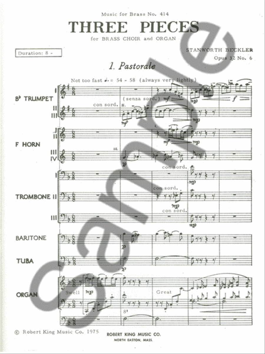 3 Pieces (ensemble-brass 8 Or More) School and Community scores gallery preview page 2
