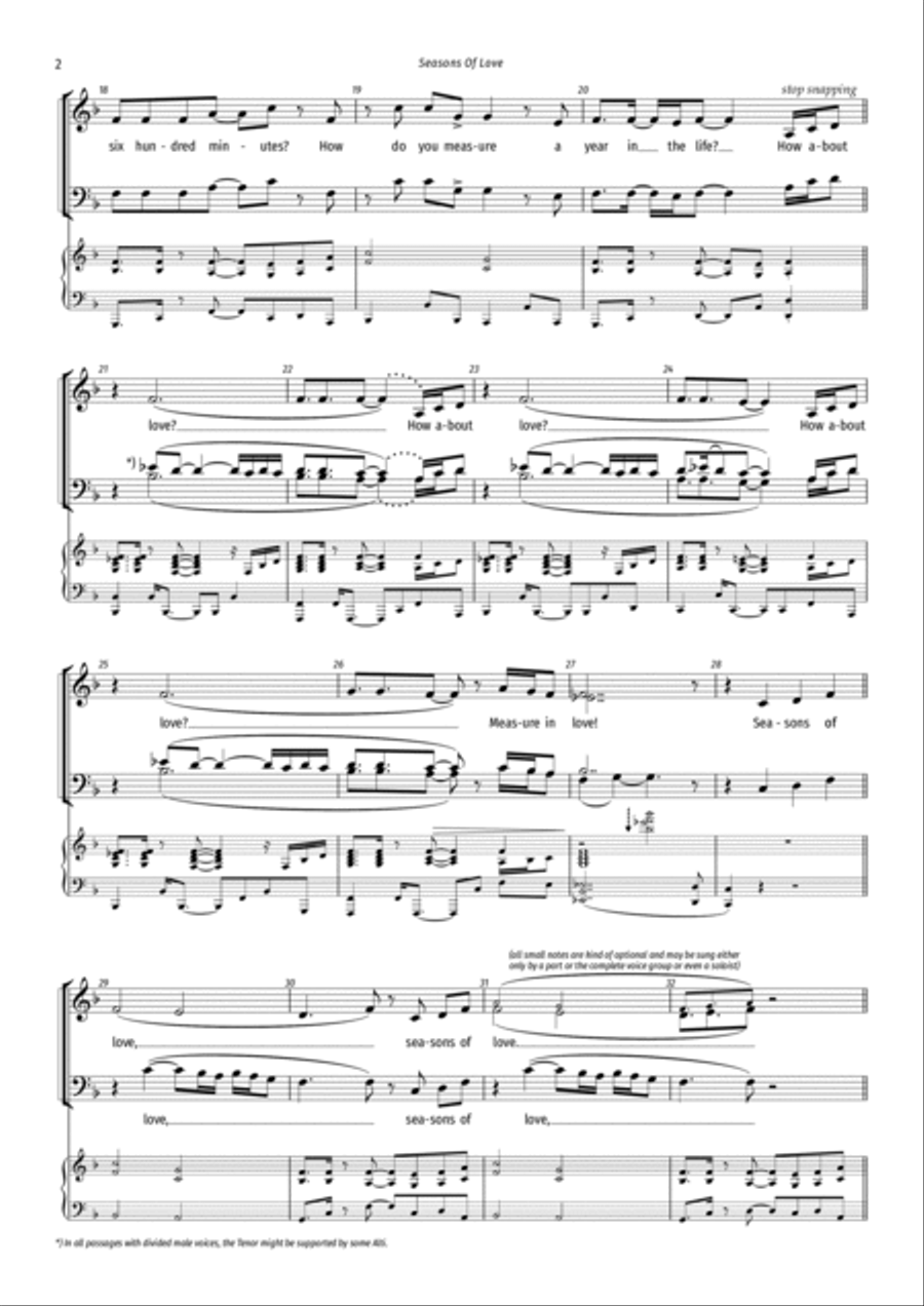 Seasons Of Love 4-Part scores gallery preview page 2