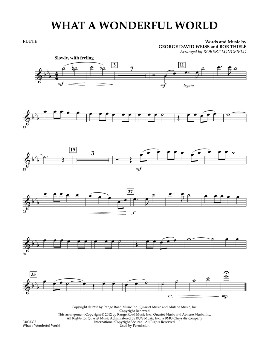What A Wonderful World - Flute Concert Band scores gallery preview page 1