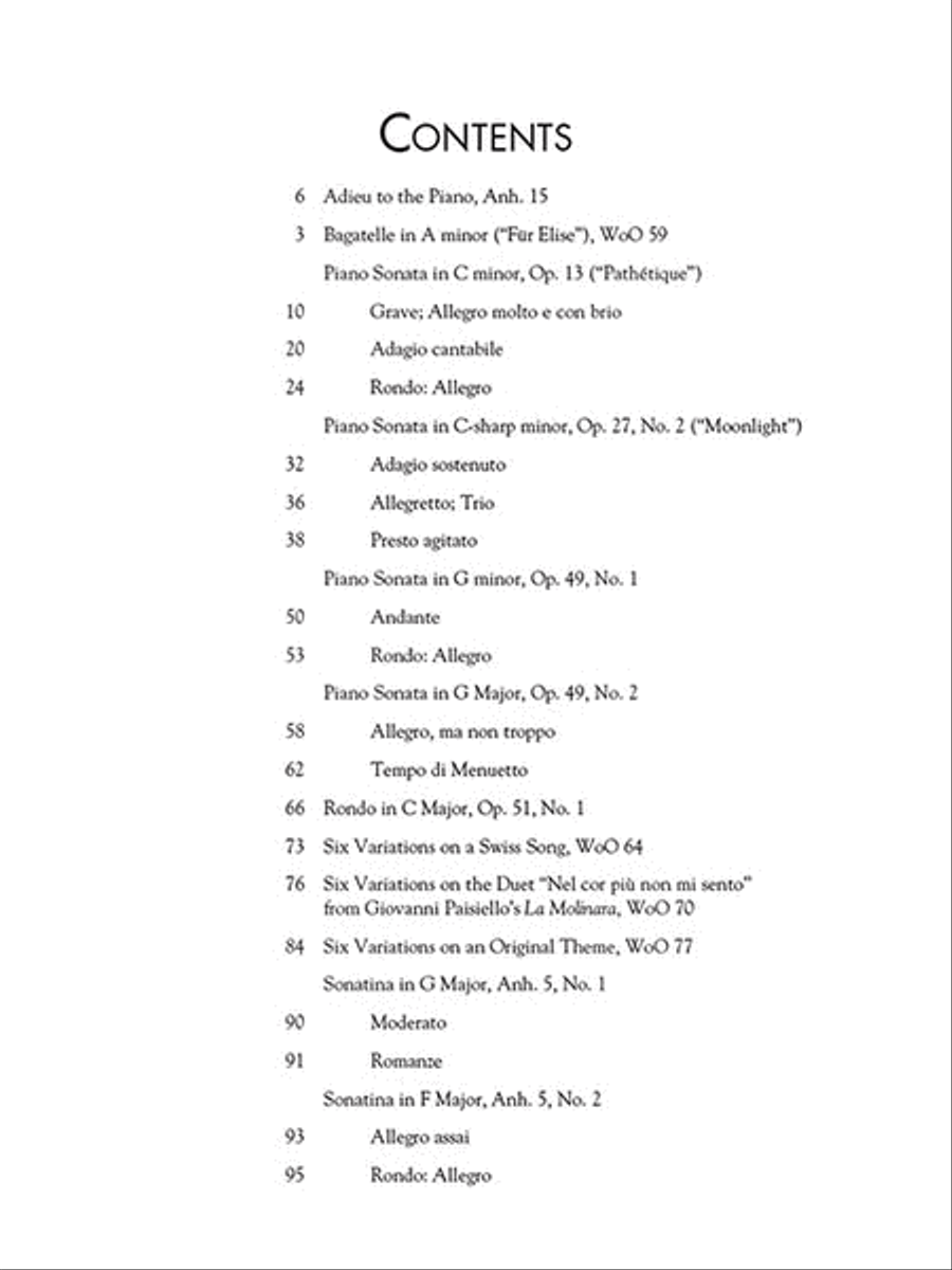 The Indispensable Beethoven Collection – 12 Famous Piano Pieces Piano Solo scores gallery preview page 2