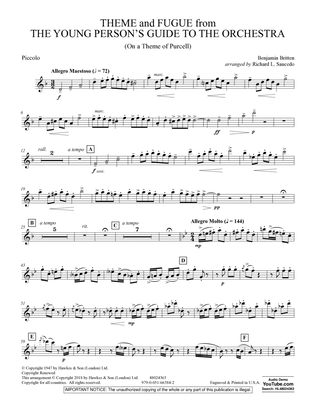 Theme and Fugue from The Young Person's Guide to the Orchestra - Piccolo