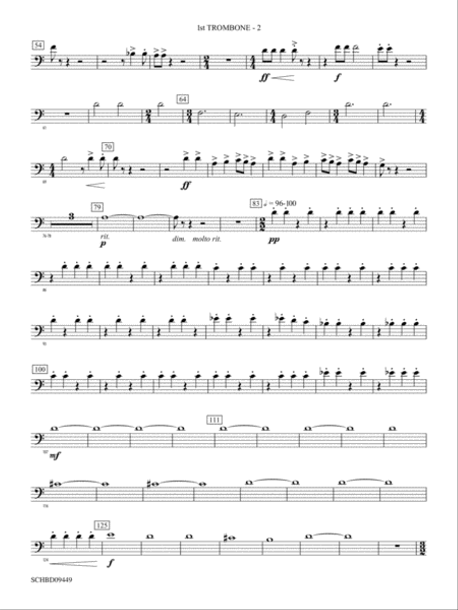 Psalm 46: 1st Trombone Concert Band scores gallery preview page 2