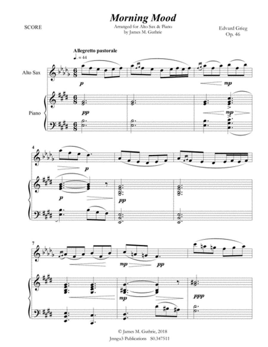Grieg: Peer Gynt Suite Complete for Alto Sax & Piano image number null