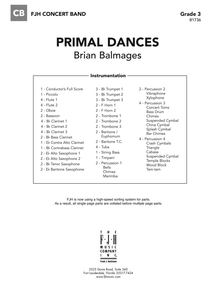 Primal Dances: Score