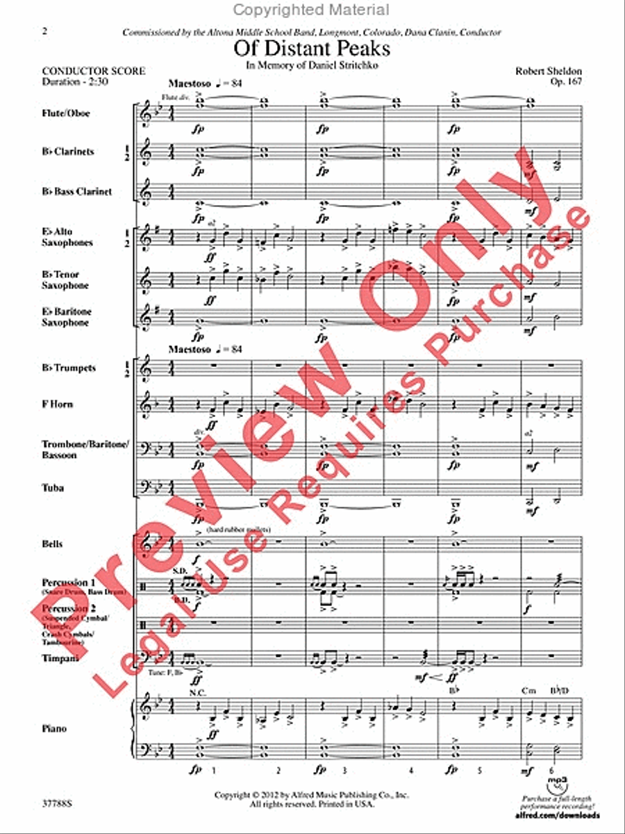Of Distant Peaks Of Distant Peaks Concert Band scores gallery preview page 3