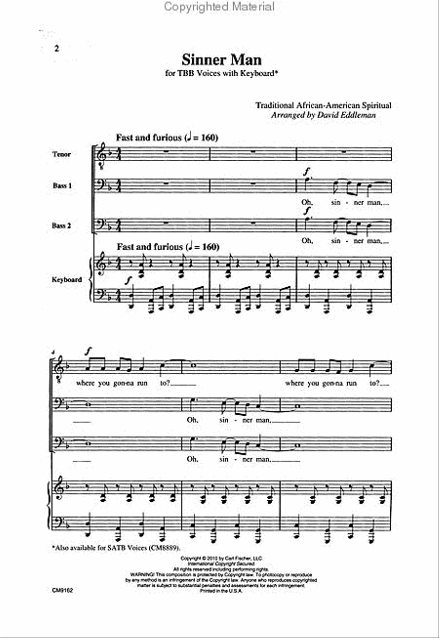 Sinner Man 3-Part scores gallery preview page 2