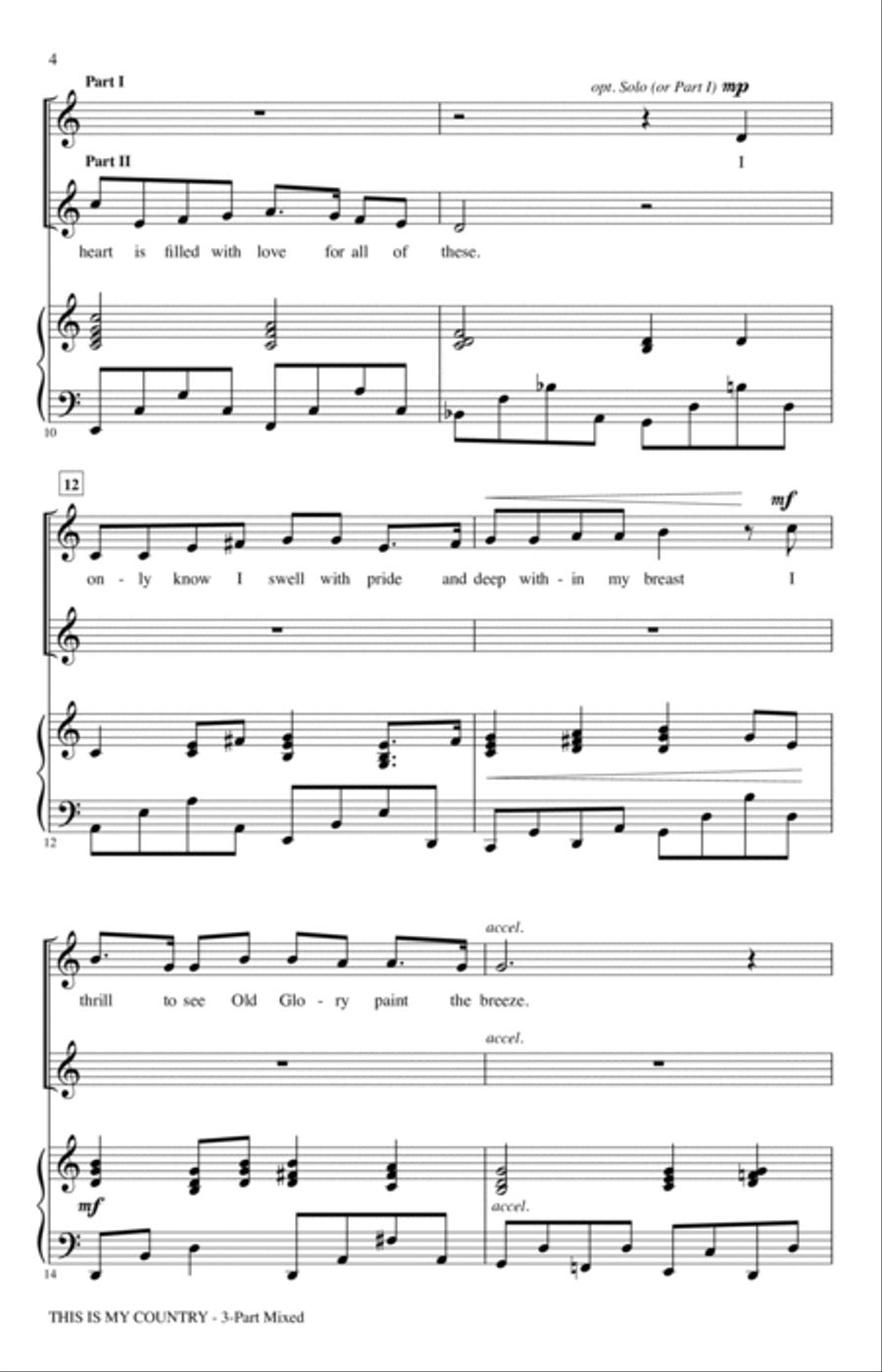 This Is My Country (arr. Cristi Cary Miller) 3-Part scores gallery preview page 2
