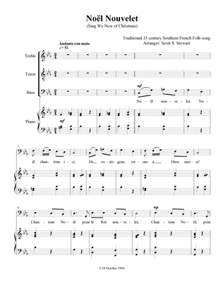 Noël Nouvelet (Sing We Now of Christmas) [treble, tenor, bass]