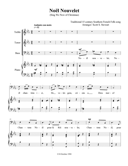 Noël Nouvelet (Sing We Now of Christmas) [treble, tenor, bass] image number null