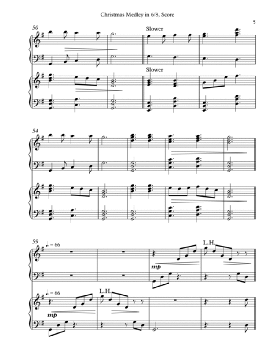 Christmas Medley in 6/8, Harp Duet Celtic Harp scores gallery preview page 5