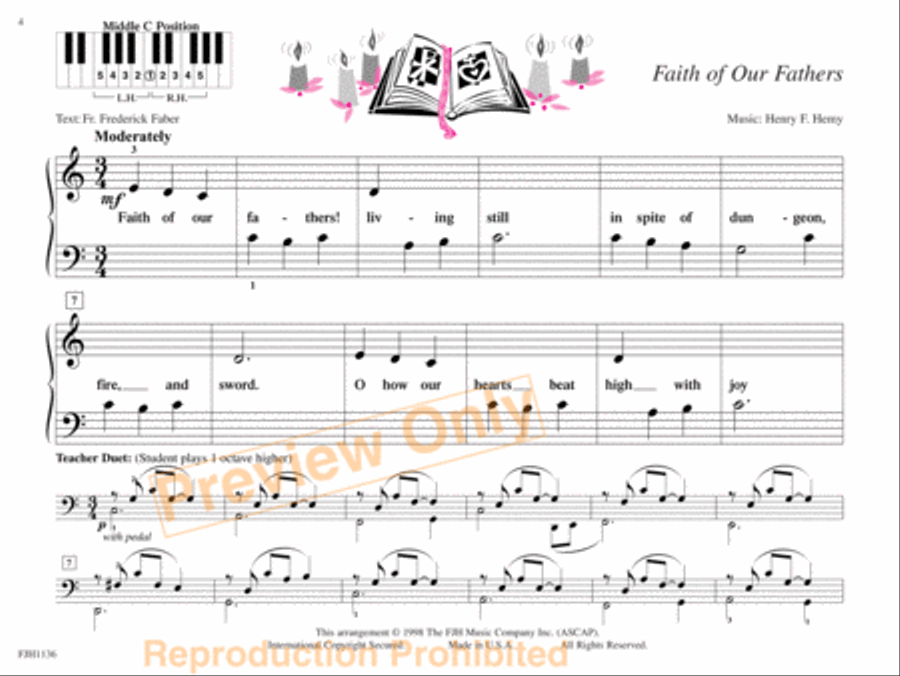 Catholic Hymns for the Young Pianist, Book 1 Piano Method scores gallery preview page 3